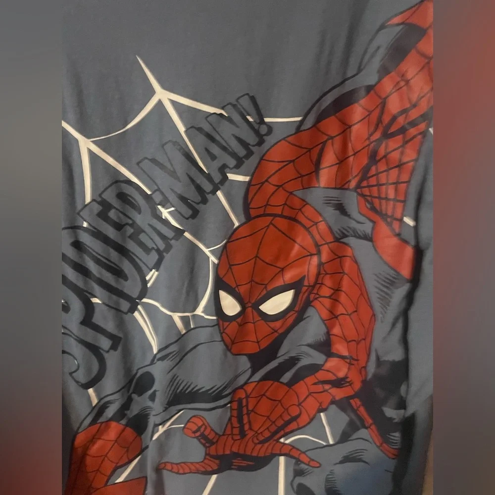 Marvel Spider-Man Boys XL 14/16 Long Sleeve Graphic Tee Blue‎ Amazing Spider-Man